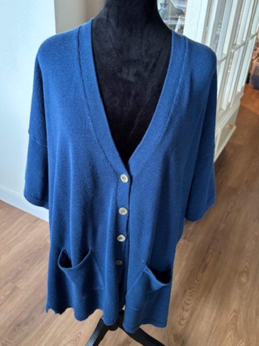 Woman Within Short Sleeve V Neck Button Down Cardigan 26/28W